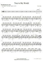 You're My World Helen Reddy Full Drum Transcription / Drum Sheet Music COPYDRUM