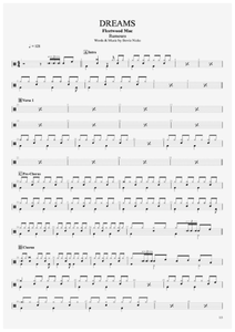 Dreams - Fleetwood Mac - Full Drum Transcription / Drum Sheet Music - AriaMus.com