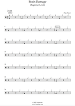 Brain Damage - Pink Floyd drum sheet music