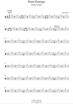 Brain Damage - Pink Floyd drum sheet music