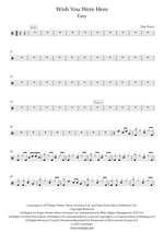 Wish You Were Here - Pink Floyd drum sheet music
