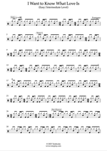 I Want to Know What Love Is - Foreigner drum sheet music