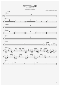 Petite Marie - Francis Cabrel - Full Drum Transcription / Drum Sheet Music - AriaMus.com