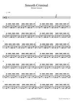 Smooth Criminal Michael Jackson Full Drum Transcription / Drum Sheet Music COPYDRUM