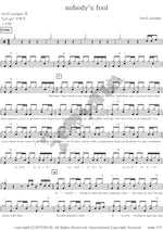 Nobody's Fool Avril Lavigne Full Drum Transcription / Drum Sheet Music COPYDRUM