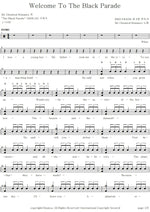 Welcome to the Black Parade My Chemical Romance Full Drum Transcription / Drum Sheet Music COPYDRUM