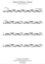 Game of Thrones Theme - Ramin Djawadi drum sheet music
