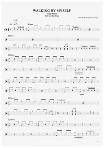 Walking by Myself - Gary Moore - Full Drum Transcription / Drum Sheet Music - AriaMus.com