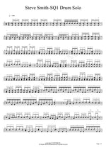 SQ1 Drum Solo Steve Smith Full Drum Transcription / Drum Sheet Music COPYDRUM