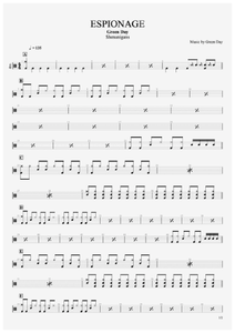 Espionage - Green Day - Full Drum Transcription / Drum Sheet Music - AriaMus.com