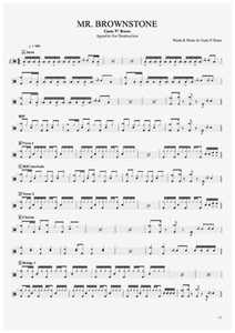 Mr. Brownstone - Guns N' Roses - Full Drum Transcription / Drum Sheet Music - AriaMus.com
