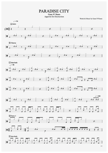 Paradise City - Guns N' Roses - Full Drum Transcription / Drum Sheet Music - AriaMus.com
