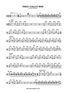 Sweet Child o' Mine - Guns N' Roses - Full Drum Transcription / Drum Sheet Music - AriaMus.com