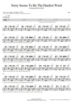Sorry Seems to Be the Hardest Word (feat. Elton John) Blue Full Drum Transcription / Drum Sheet Music COPYDRUM