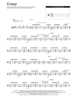 Crazy - Gnarls Barkley drum sheet music