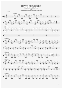 Hip to Be Square - Huey Lewis and the News - Full Drum Transcription / Drum Sheet Music - AriaMus.com