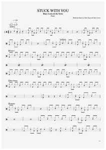 Stuck with You - Huey Lewis and the News - Full Drum Transcription / Drum Sheet Music - AriaMus.com