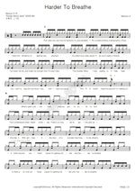 Harder to Breathe Maroon 5 Full Drum Transcription / Drum Sheet Music COPYDRUM