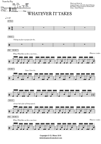 Whatever It Takes - Imagine Dragons - Full Drum Transcription / Drum Sheet Music - AriaMus.com