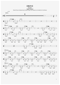Drive - Incubus - Full Drum Transcription / Drum Sheet Music - AriaMus.com