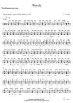 Words FRDavid Full Drum Transcription / Drum Sheet Music COPYDRUM