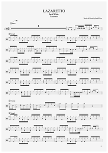 Lazaretto - Jack White - Full Drum Transcription / Drum Sheet Music - AriaMus.com