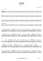 Selfish - Jack Gray drum sheet music