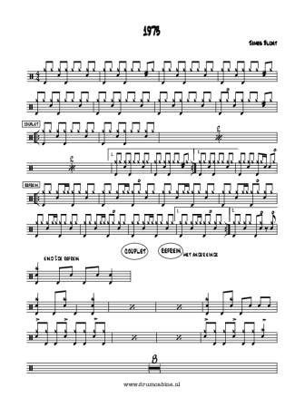1973 - James Blunt - Full Drum Transcription / Drum Sheet Music - AriaMus.com