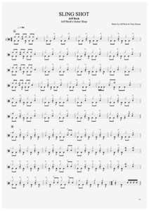 Sling Shot - Jeff Beck - Full Drum Transcription / Drum Sheet Music - AriaMus.com