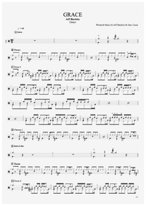 Grace - Jeff Buckley - Full Drum Transcription / Drum Sheet Music - AriaMus.com