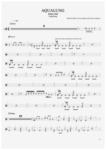 Aqualung - Jethro Tull - Full Drum Transcription / Drum Sheet Music - AriaMus.com
