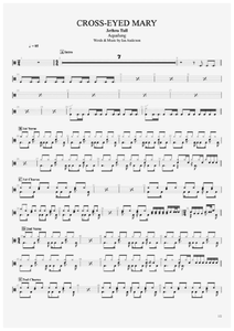 Cross Eyed Mary - Jethro Tull - Full Drum Transcription / Drum Sheet Music - AriaMus.com