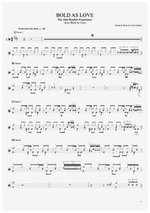 Bold As Love - The Jimi Hendrix Experience - Full Drum Transcription / Drum Sheet Music - AriaMus.com