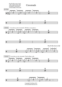 Crossroads - John Mayer - Full Drum Transcription / Drum Sheet Music - AriaMus.com