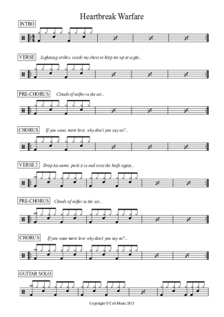 Heartbreak Warfare - John Mayer - Drum Sheet Music - AriaMus.com ...