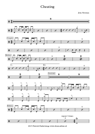 Cheating - John Newman - Full Drum Transcription / Drum Sheet Music - AriaMus.com