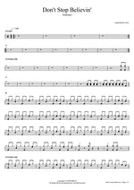 Don't Stop Believin' - Journey drum sheet music