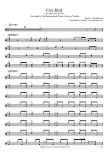 Free Bird - Lynyrd Skynyrd - Full Drum Transcription / Drum Sheet Music - Realsongbook