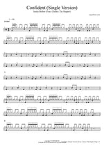 Confident (feat. Chance the Rapper) - Justin Bieber drum sheet music