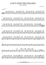 Can't Stop the Feeling! - Justin Timberlake drum sheet music