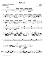 Let's Go The Cars Full Drum Transcription / Drum Sheet Music Jaslow Drum Sheets