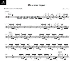 De Música Ligera - Soda Stereo - Full Drum Transcription / Drum Sheet Music - Drum Sheet MX