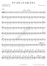 I Place My Hand in Yours, Lord (주의 손에 나의 손을 포개고) Onnuri Worship (온누리워십) Full Drum Transcription / Drum Sheet Music COPYDRUM