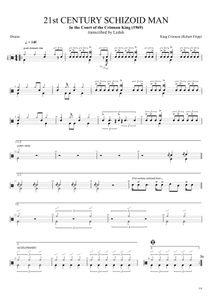 21st Century Schizoid Man - King Crimson - Full Drum Transcription / Drum Sheet Music - AriaMus.com