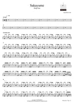 Sakayume (一途 / 逆夢) - King Gnu (キング ヌー) drum sheet music