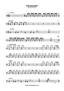 The Bucket - Kings of Leon - Full Drum Transcription / Drum Sheet Music - AriaMus.com