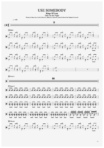 Use Somebody - Kings of Leon - Full Drum Transcription / Drum Sheet Music - AriaMus.com
