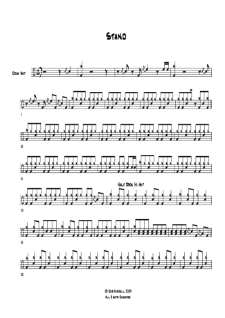 Stand - Kiss - Full Drum Transcription / Drum Sheet Music - AriaMus.com