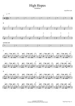 High Hopes - Kodaline drum sheet music