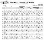 She Works Hard for the Money Donna Summer Full Drum Transcription / Drum Sheet Music DrumSetSheetMusic.com